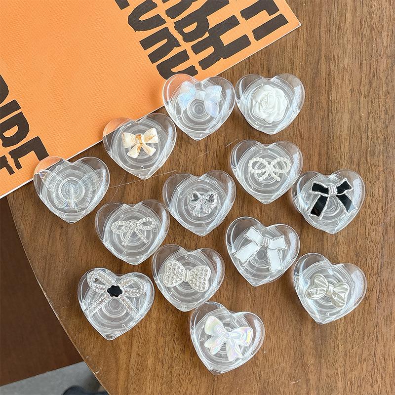 Transparent Mobile Phone Airbag Bracket, Paste-Type Love Bow Air Cushion, Retractable Desktop Support Frame, Lazy Ring.