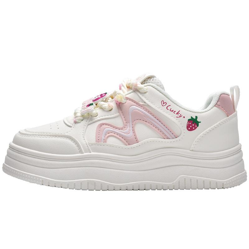 New products are on sale in spring, new versatile platform white shoes, niche board shoes 3534