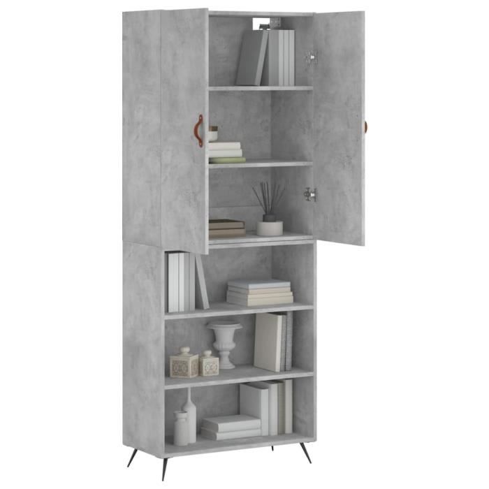 VidaXL Highboard Concrete Grey 69.5x34x180 Cm Engineered Wood 3196047