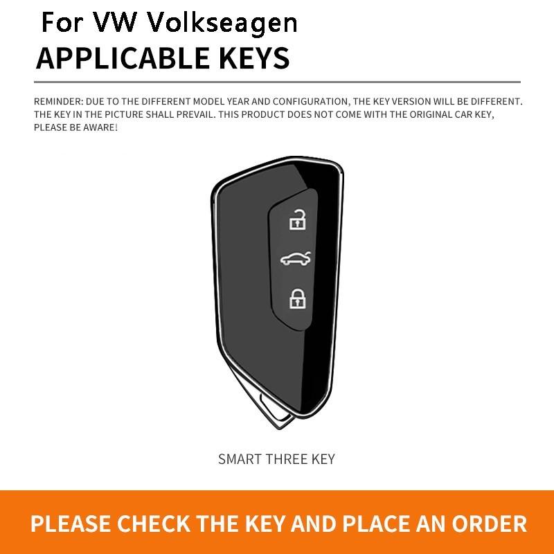 Alloy Car Remote Key Case Cover Protector Holder Shell HHGRE5 Bag For VW Volkswagen Golf 8 MK8 ID.3 ID.4 Keyless Keychain Accessories