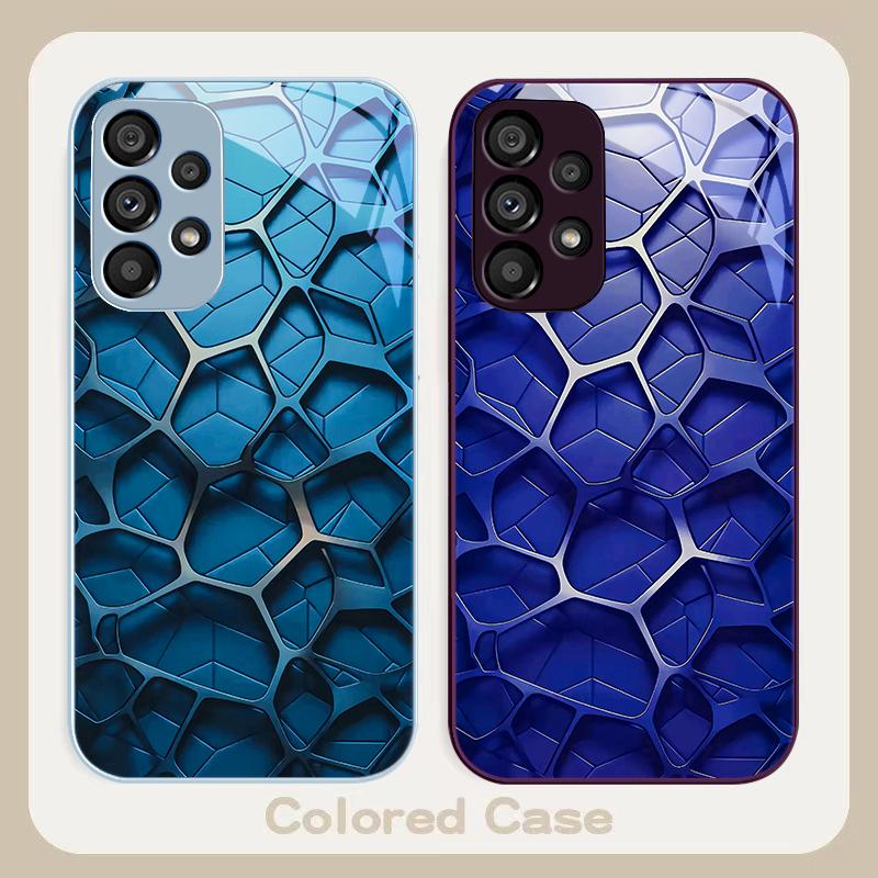 Hexagonal honeycomb core For Samsung S22 S8 S9 10 20 Ultra S21 Pro S22 Plus S23 FE S24 Ultra S25 Edge S25Ultra Glass Phone Case