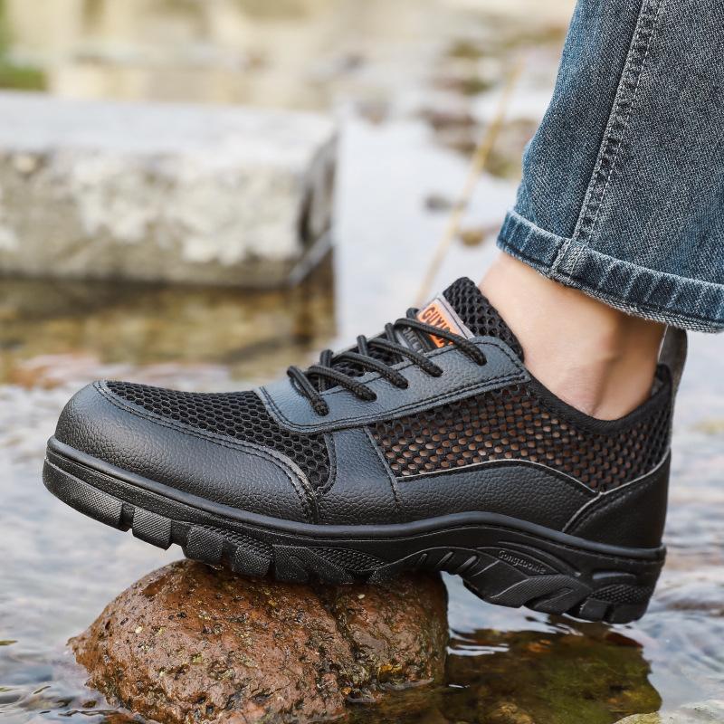 Fashion Summer Mesh Shoes Men Sneakers Work Puncture-Proof Safety Shoes Men Steel Toe Shoes Breathable Light Men's Casual Shoe