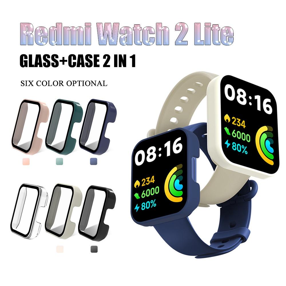 

Стекло + чехол для Redmi Watch 2 Lite, аксессуары для ПК, универсальный защитный бампер + защита экрана для xiaomi redmi watch2 lite Redmi Watch 2 Lite розовый