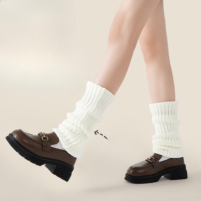 Female Autumn and Winter Warm Knit Calf Protector Pile Socks