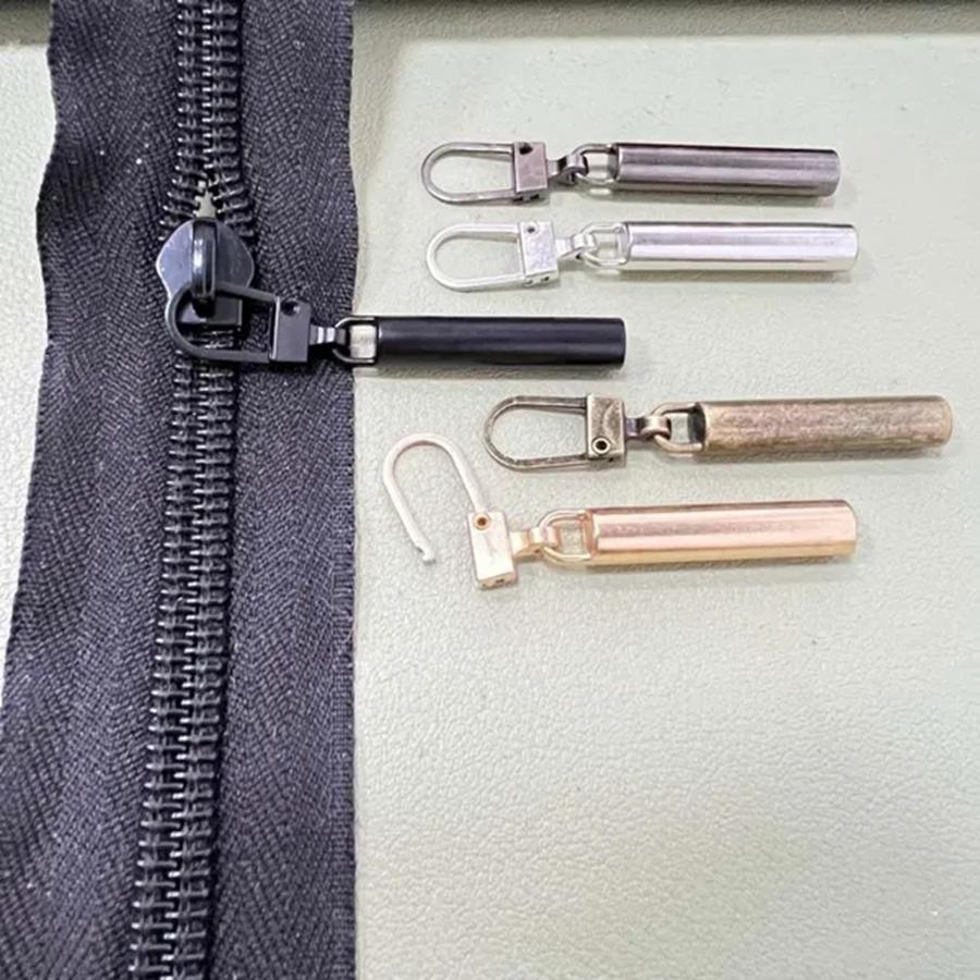5 Stück abnehmbare Metall-Reißverschluss-Abzieher Reißverschluss-Schieber Kopf Reißverschluss-Zuglasche DIY Nähen Taschen Daunenjacke Reißverschlüsse Schieber-Reparatur-Sets