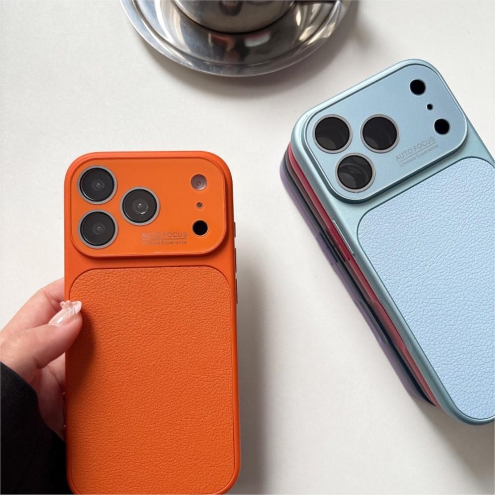 Bright Candy Colors Leather Case For iPhone 17 16 15 14 13 Pro Max Business Large Window Glass Shockproof Armor Cover