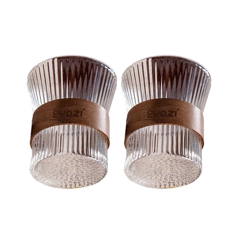 Guozi Flowing Light 320ml Glass Tea Cups (Set of 2)