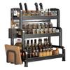 Multifunctional Carbon Steel Kitchen Countertop Spice and Storage Rack