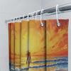 Vibrant Sunsets Shower Curtain Beaches Sunset Painting Waterproof Fabric For Bathroom Decorations