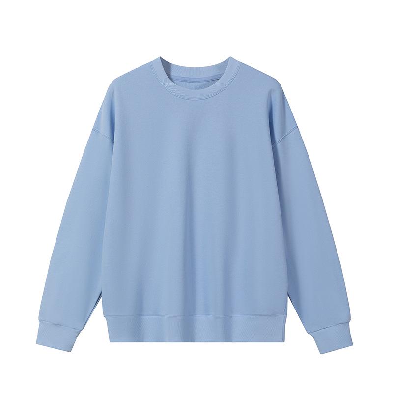 Herrhuvtröja med lös passform, 350g frottébomull, sänkta axlar, rund halsringning och broderad logotyp