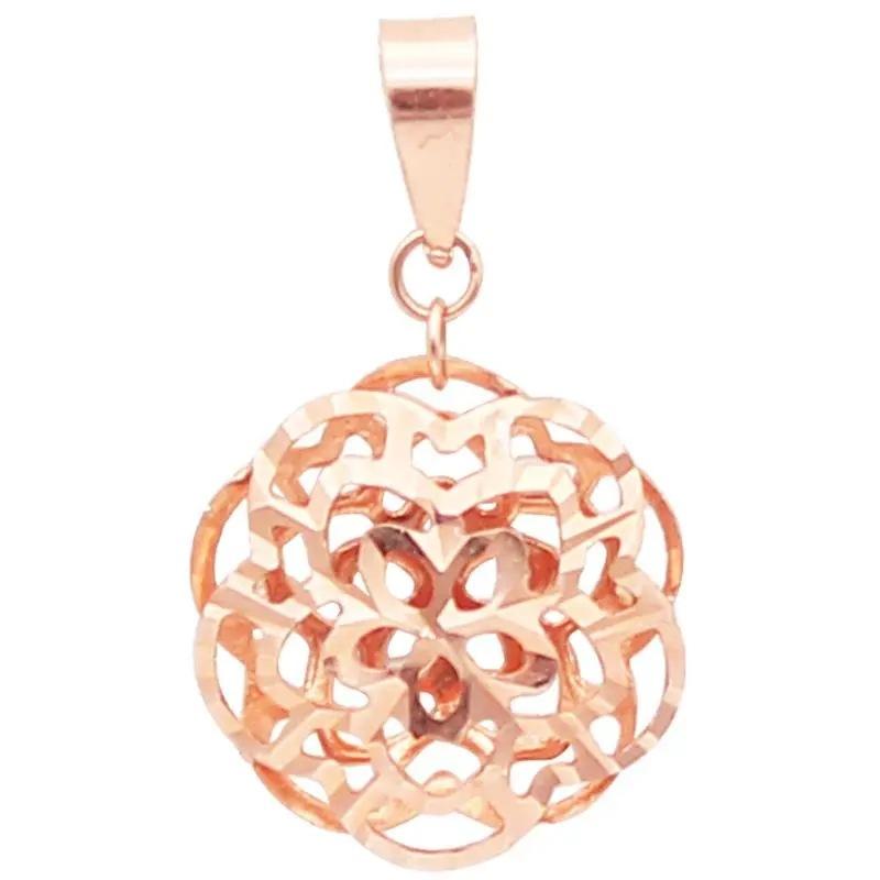 Purple Gold Hollow Flower Fashion Personality Trend Colored Gold Plated Rose Gold Pendant Necklace