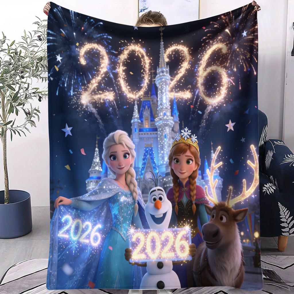 Portable Disney Frozen Lightweight Soft Decor Small Cover Blanket Four Season Suitable For Picnic Bed Sofa Car Nap Daily Gift