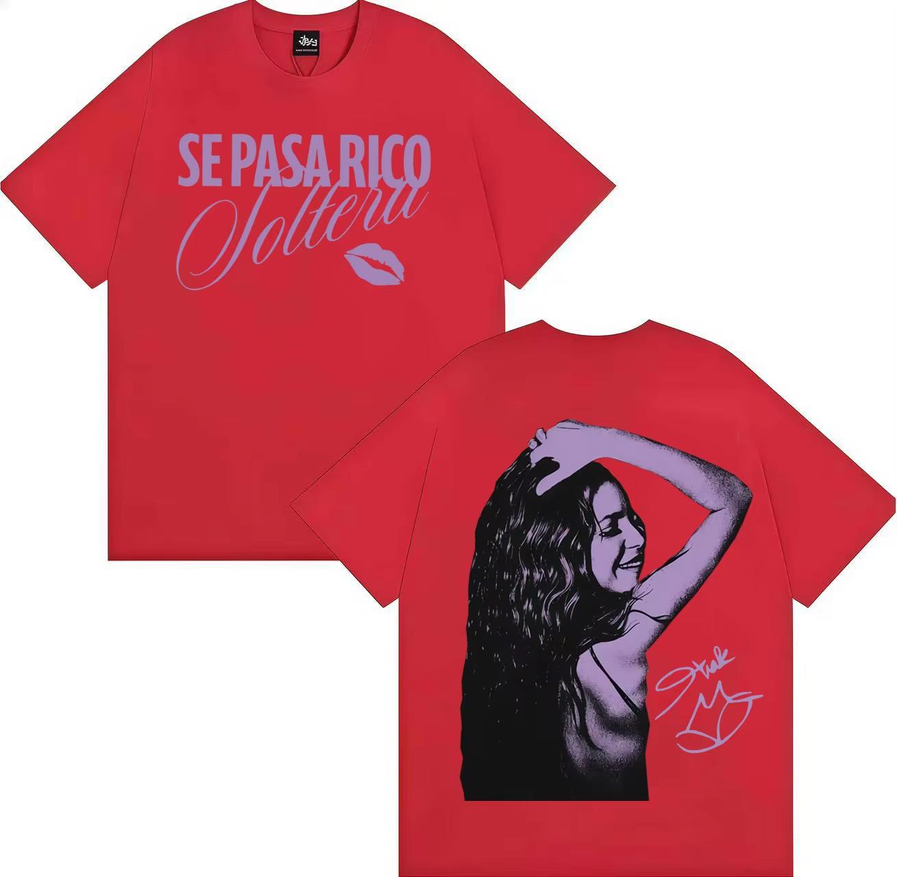 

Rapper Shakira Trendy Tees Pop music Crewneck Tshirts Unisexs Gothic Casual Hip Hop Short Sleeve Top Summer pure cotton Streetwear 4XL