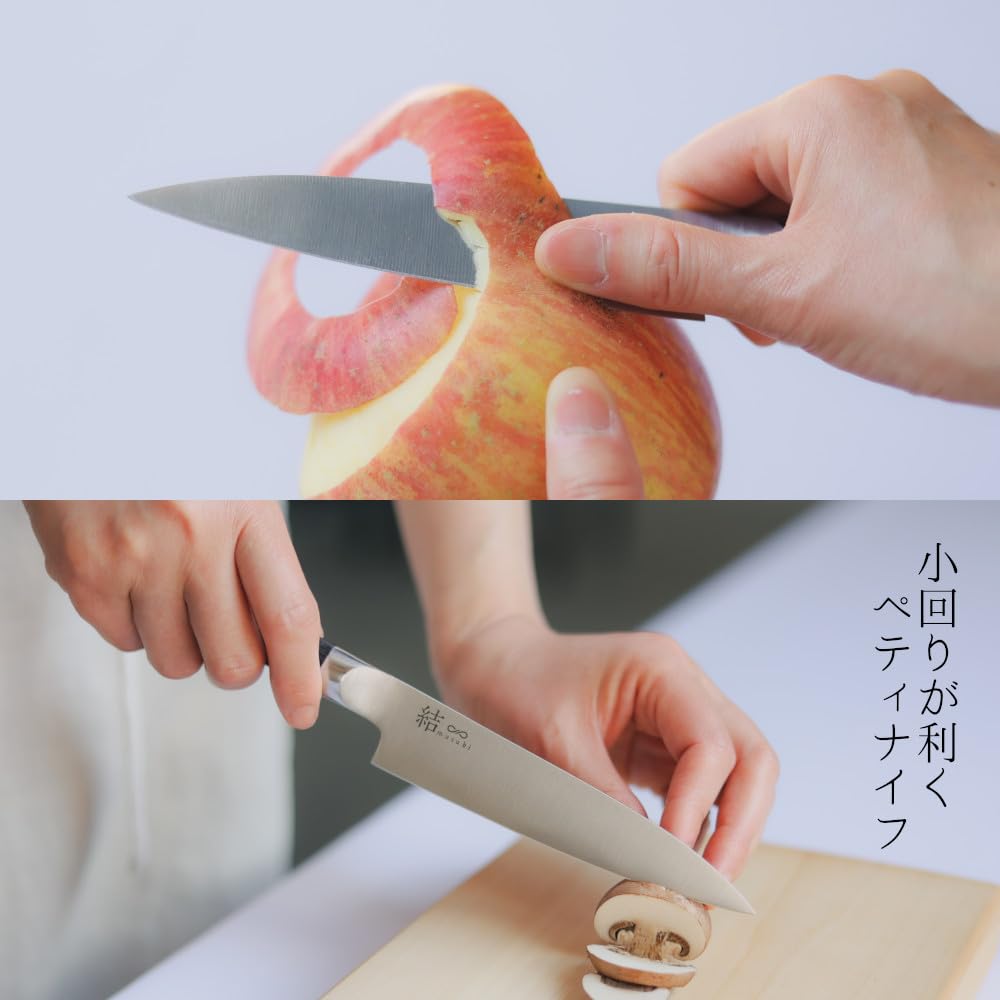 Knife Set of 2 a cutlery manufacturer founded in Stainless Home Gift (Santoku Petty) [Musubi] "Mitsubishi Knives, long-established 1896" Meat, Fish,