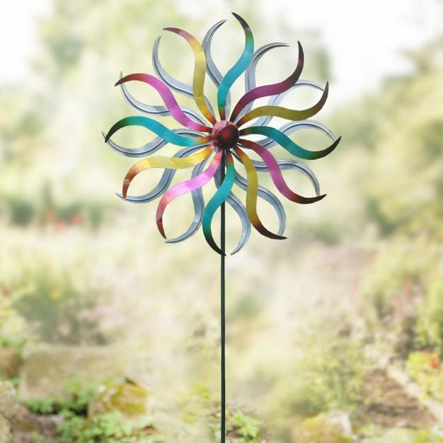 European Wrought Iron Windmill Flower Vase - 1.5m High Garden Decor