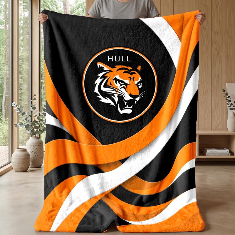 Hull City Football Print Flannel Blanket, Soft Warm Lightweight Throw Blanket for Sofa Bed Camping