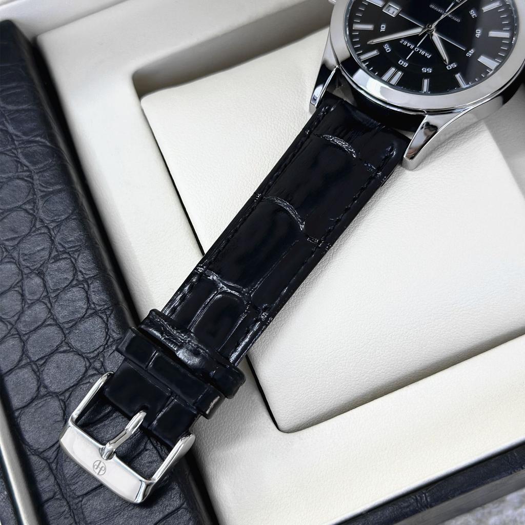 Men's Watch Brand Business Simple Waterproof Calendar Leather Strap Male Quartz Wristwatches (Comes with Box and Spare Battery)