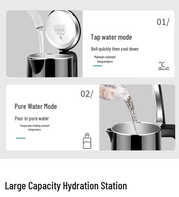 Wanlida Stainless Steel Electric Kettle, Food Grade, Hotel Use, Double Layer, Auto Power Off, Gift-Ready.