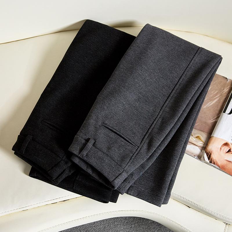 2024 Podzim/Zima Dámské zeštíhlující kalhoty se širokými nohavicemi ze směsi vlny