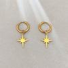 Vintage Eight Pointed Star Pendant Circle Dangle Earrings For Women Fashion Jewelry