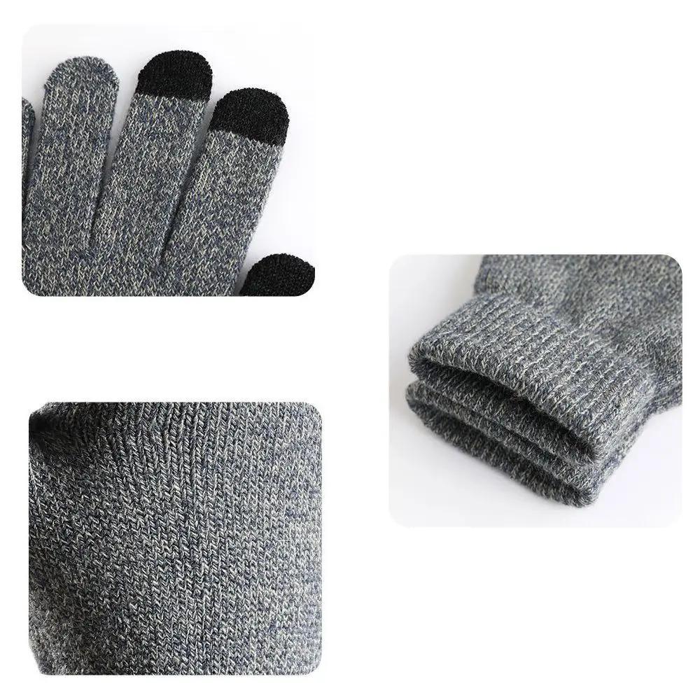 1Pair Winter Gloves Touchscreen Waterproof Thicken Anti-Slip Soft Knit Lining Thermal Hiking Skiing Fishing Cycling Snowboard