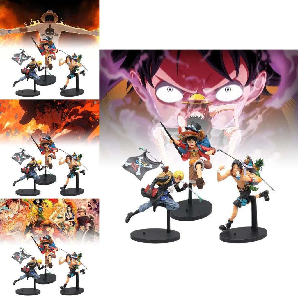 High Quality Pvc Anime Figure Set Featuring Luffy Ace And Sabo Collectible Models