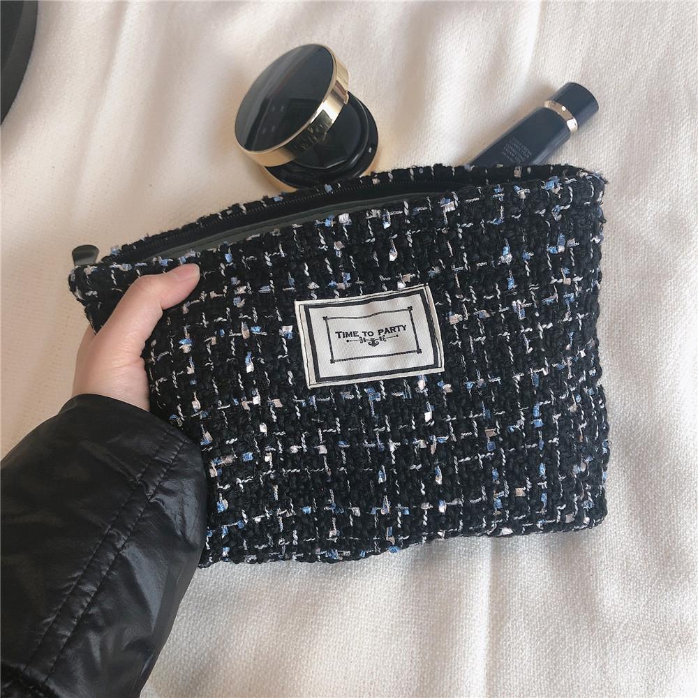 621 Portable Canvas Cosmetic Bag Makeup Bag Large Capacity Travel Toiletry Bag Accessories Organizer Pouch