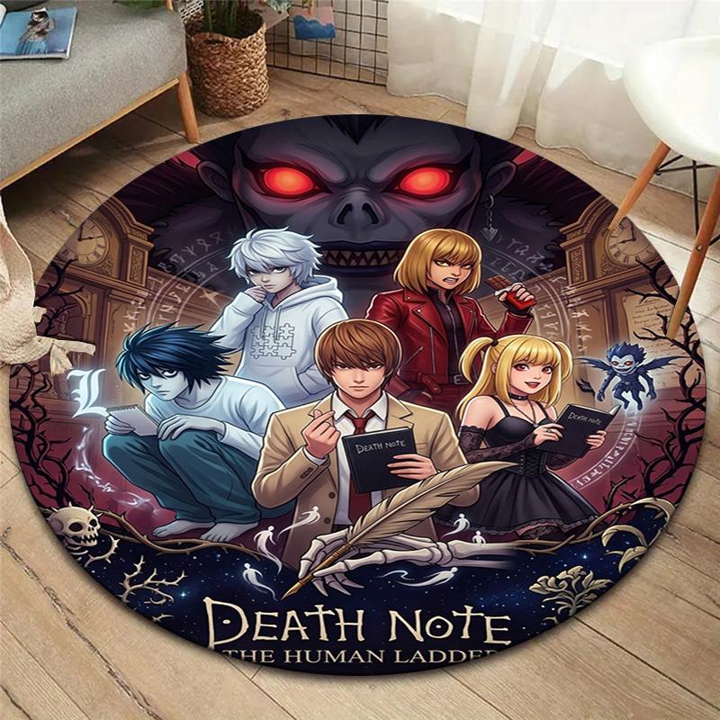 Death Note Round Area Rug Carpet Rug For Living Room Bedroom Sofa Playroom Decor Nonslip Floor Mat
