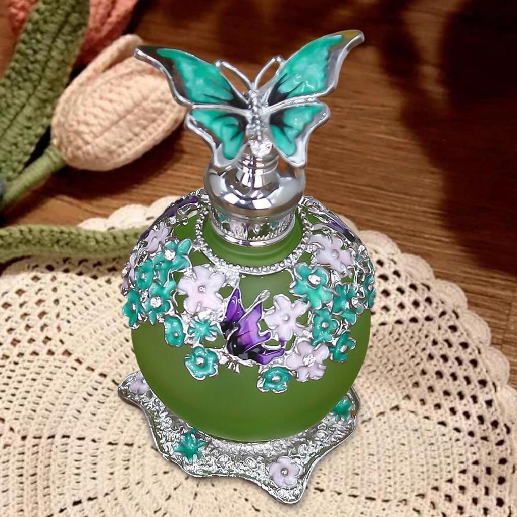 Glass Perfume Bottle Decoration 25ml Dripping Cap Portable Refillable Dispenser Essential