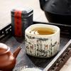 Taza de Té China de Bambú de 120 ml Cerámica Ru Yao Apertura Amarilla Hermosa Taza de Té Flores Vajilla Taza de Maestro Juego de Té KungFu