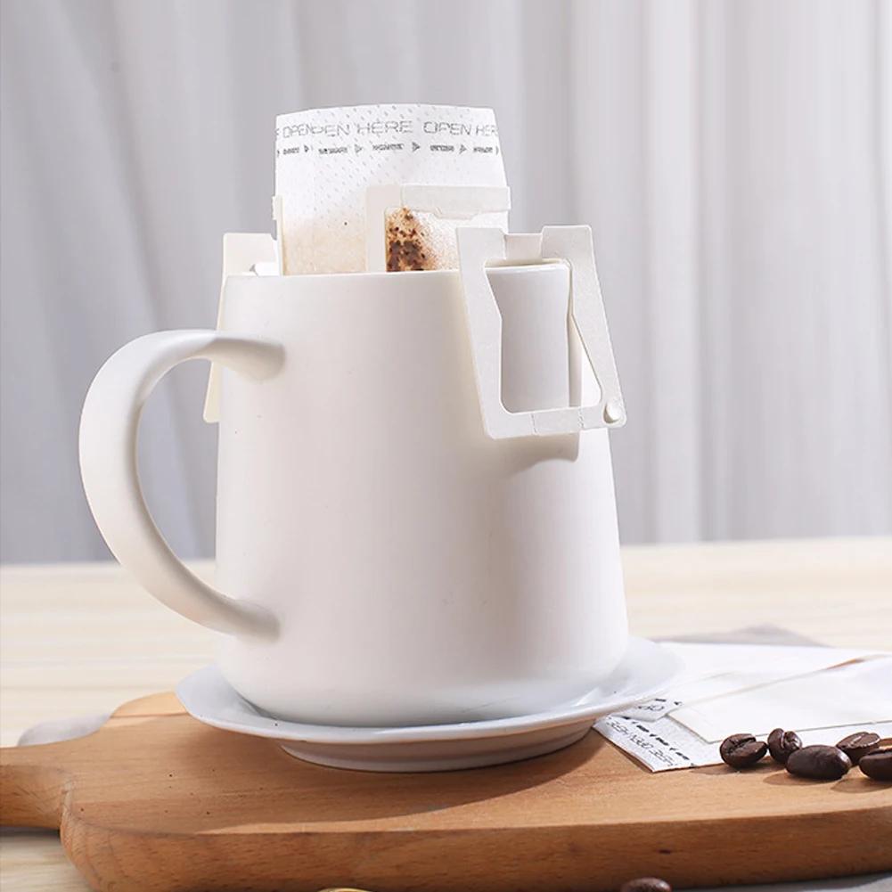 50Pcs Disposable Coffee Filter Bags with Hanging Ear Design Eco-Friendly Paper Material Simplify Your Coffee Brewing Process