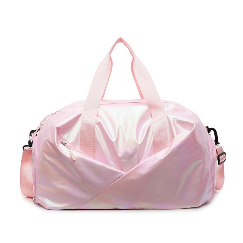 

Сумка для плавания женская с отделением для сухих и мокрых вещей, спортивная сумка для тренажерного зала большой вместимости, водонепроницаемая дорожная сумка для багажа розовый