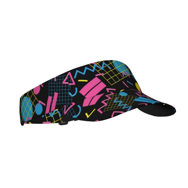 

Retro 80s 90s Funny Colorful Sports Sun Visor Hats Women Men Lightweight Packable Cooling Empty Top Hat for Running Tennis Golf