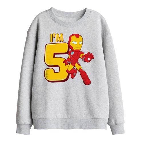 Iron Man Childrens/Kids Cute 5th Birthday Sweatshirt
