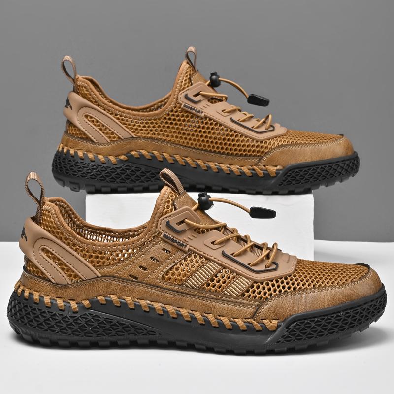 Fashion Summer Outdoor Walking Sneakers Anti-collision Toe Male Treking Footwear Classic Casual Summer Shoes Men's Breathable Mesh Shoes