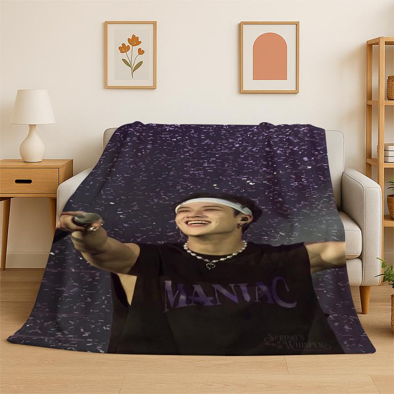 Kpop Bang Chan Stray Kids Muziek Flanellen Deken Zacht Warm Plaid voor Slaapkamer Woonkamer Bed Reizen Kamperen Picknick Cadeau