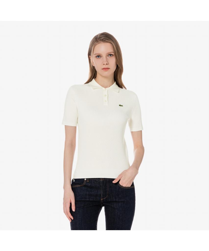 LACOSTE Women'S Cable Short Sleeve Polo Sweater Pf597E-55G 70V