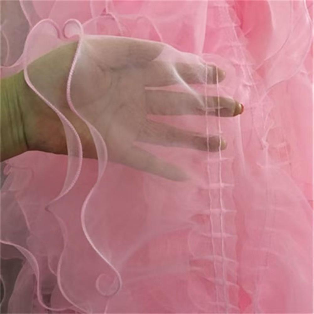 Sheer Organza Material Scalloped Edge Frill Ribbon Double Layer Lace Trim  Curtain Decoration