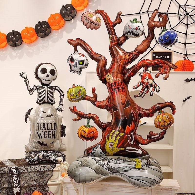 Halloween Window Decorations 4D Standing Witch Tree Pumpkin Balloons Large Toys