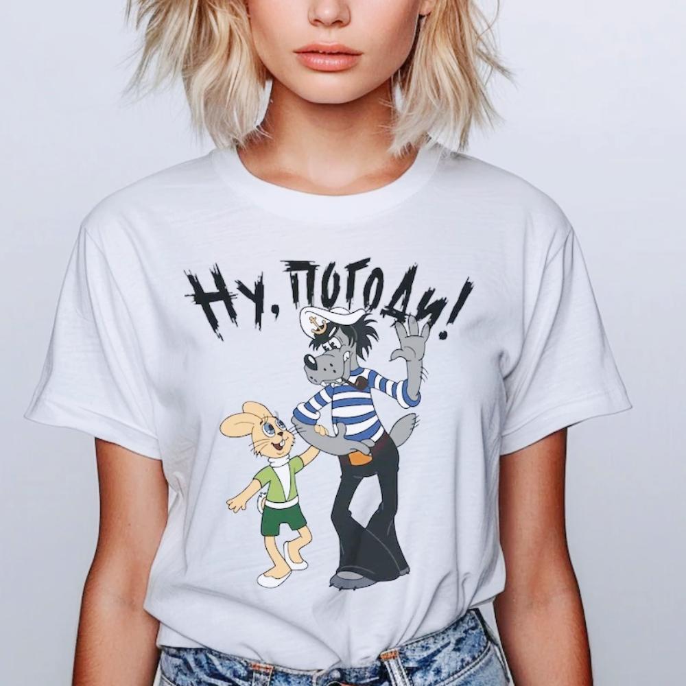

Nu Pogodi Morjak T-Shirt Wolf Und Hase Cartoon Printed Tshirt Lustiger Russischer Retro Comic Shirt Men Women Daily Life Tee Top S