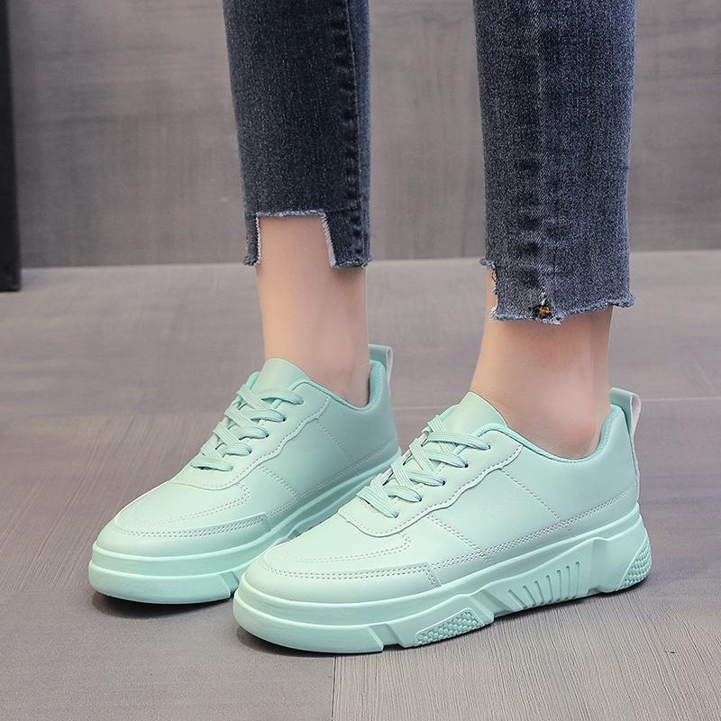 Candy Colors Sports Shoes Fashion Lace-Up Tennis Shoes Platform Femmes Sneakers Mujer Women's Vulcanized Shoes 2024 Autumn