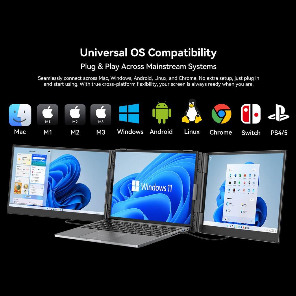 Blackview DCM8 15.3" Dual Portable Monitor — Ultra-Thin 4.6mm, 1.2kg, TÜV Low Blue Light