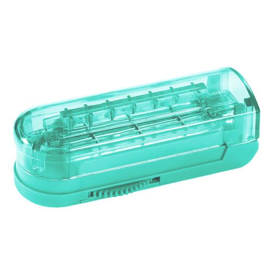 

Резак для таблеток, разделитель лекарств с острым лезвием, регулируемая конструкция, компактный портативный разделитель таблеток с центрирующим устройством, защитный кожух лезвия зелёный