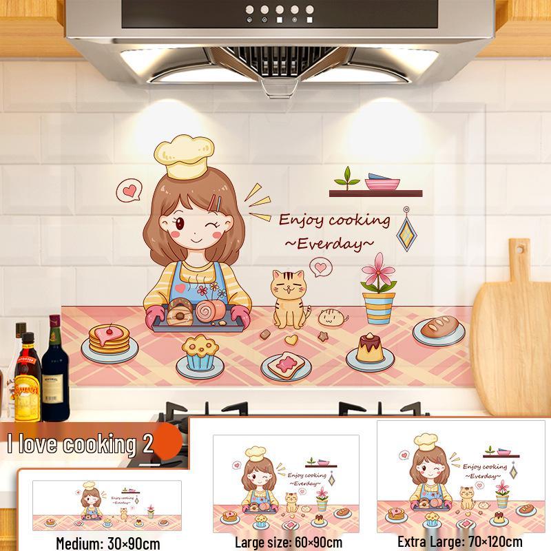 Waterproof and Oil-Proof Self-Adhesive Fireproof Kitchen Wall Stickers for Range Hoods