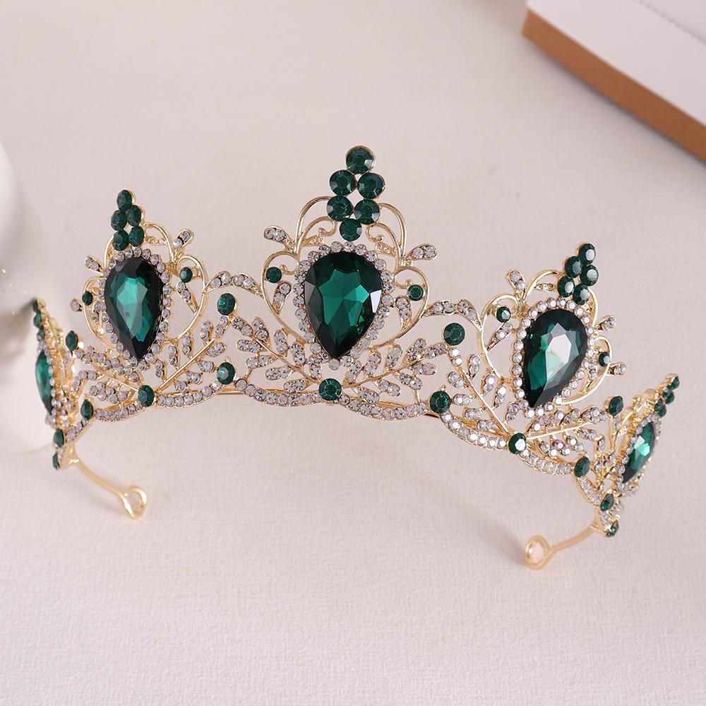 Luxus Barock Krone Glänzende Strass Krone Elegante Prinzessin Diadem Braut