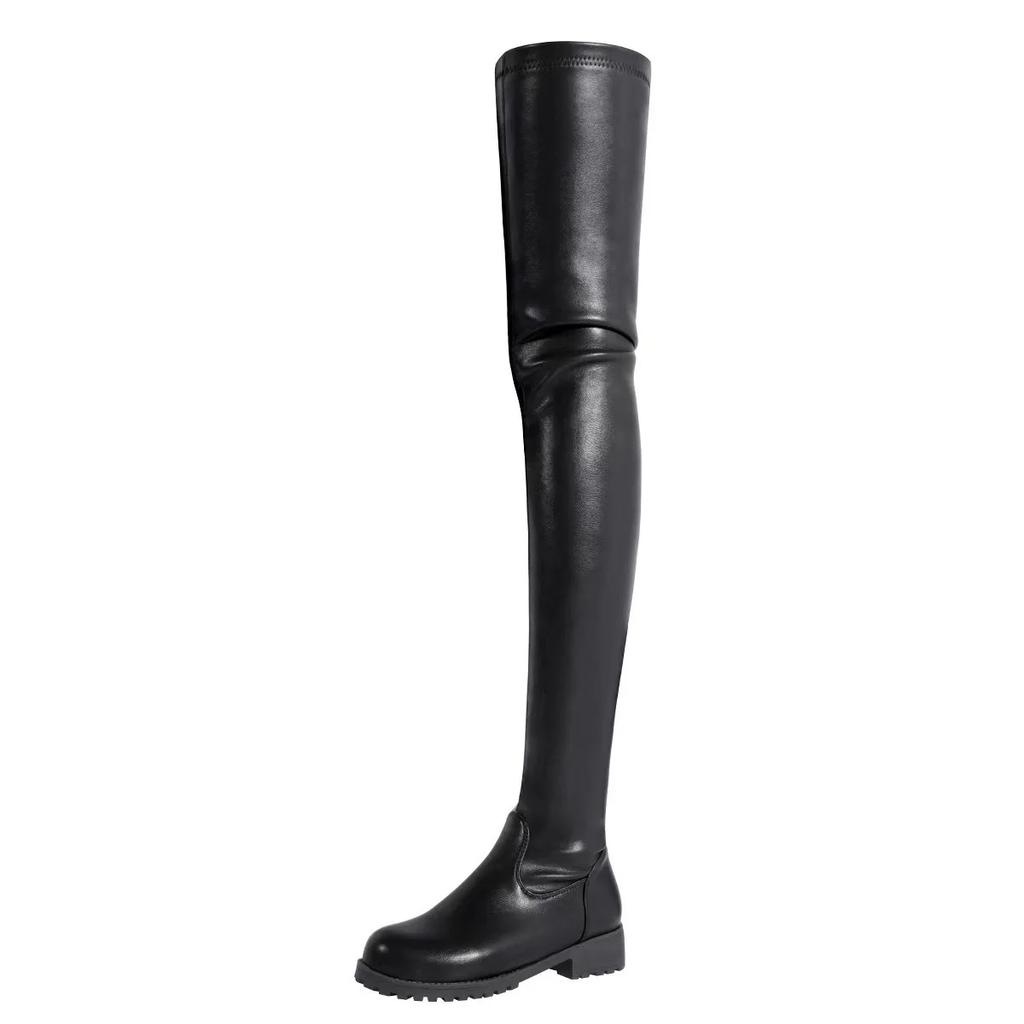 Women's Boots Trend 2026 Autumn Winter Over-the-knee Side Zipper Sexy Nightclub Long Shoes for Women Plus Size 44 Flat New Style