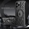 For iPhone 15 Pro Bumper Case Alloy Metal Borderless Back Cover with Magnetic Kickstand