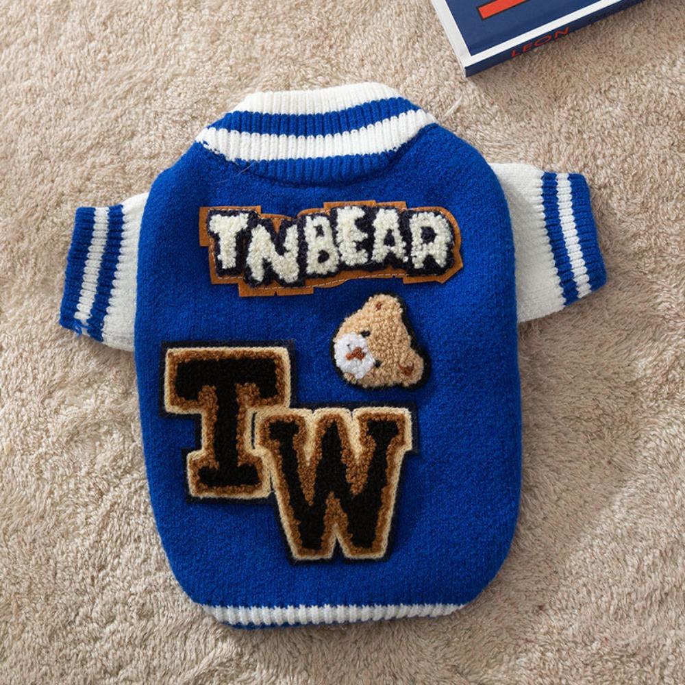 Autumn and Winter Colored Letters Small and Medium Dogs Bigbear Teddy Warm Puppy Dog Knitted Sweater Cat Pet Clothes