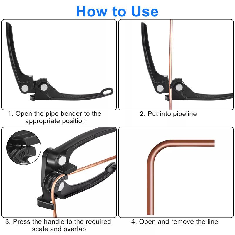 Kupferrohrbieger, Rohrbieger 1/8 Zoll, Kraftstoff-Bremsrohrbieger Handwerkzeug 1/8 Zoll 3/16 Zoll 1/4 Zoll, 3 in 1 Rohrbieger