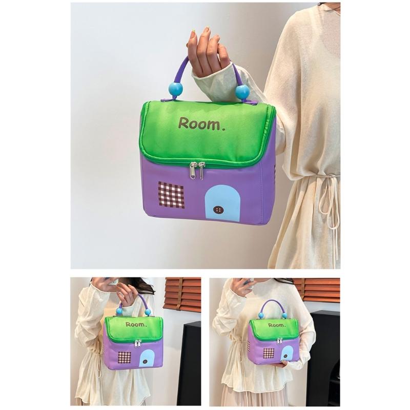 Sturdy Polyester Makeup Bag for Women Multiple Compartment Cosmetic Organizers Waterproof Portable Carry Case Use